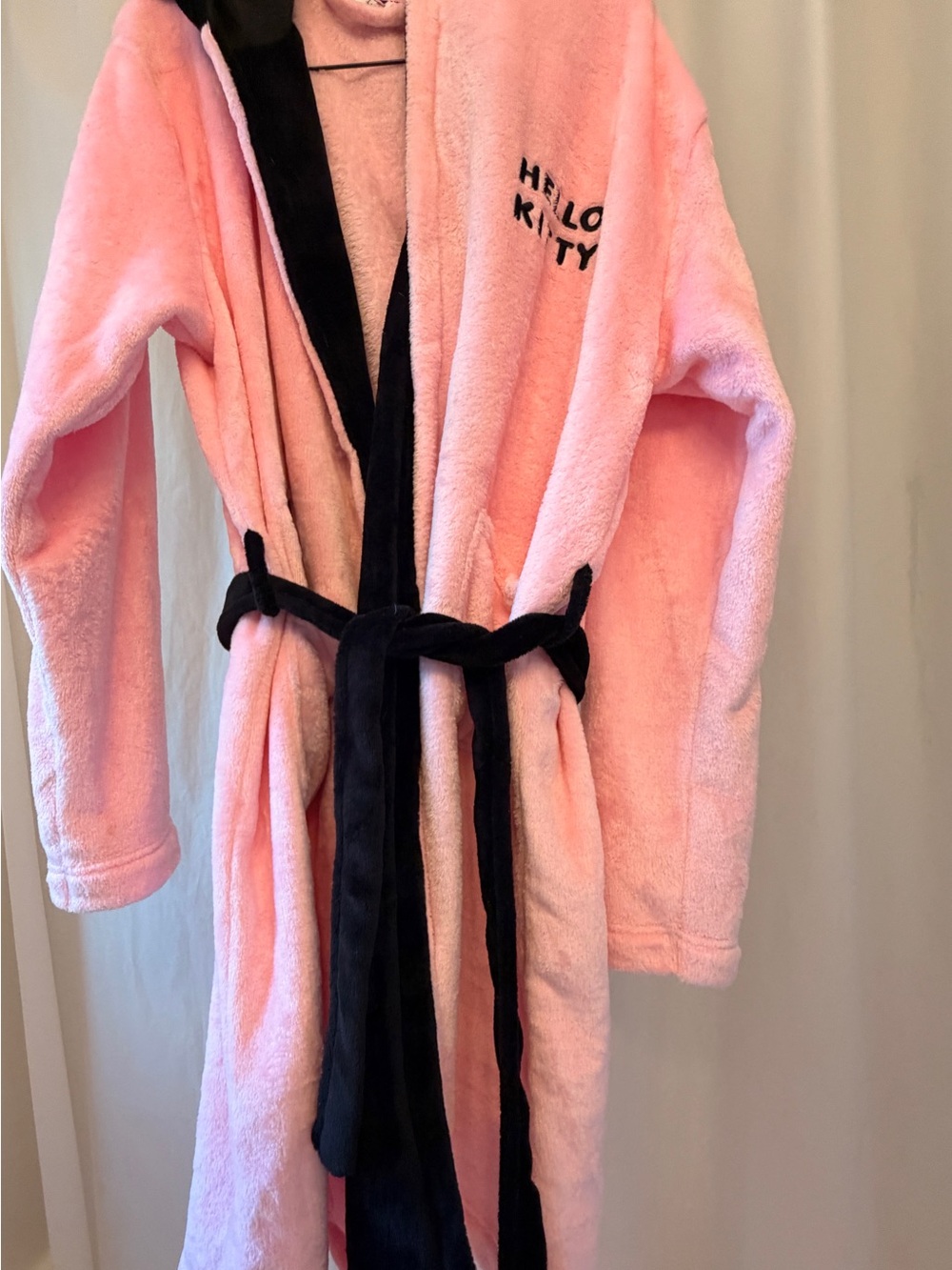 Hello Kitty Pink Robe with Black Trim and Belt